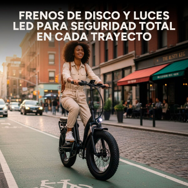 Bicicleta Electrica GoGreen Gorilla Rueda Ancha 350w 10Ah Color Negro