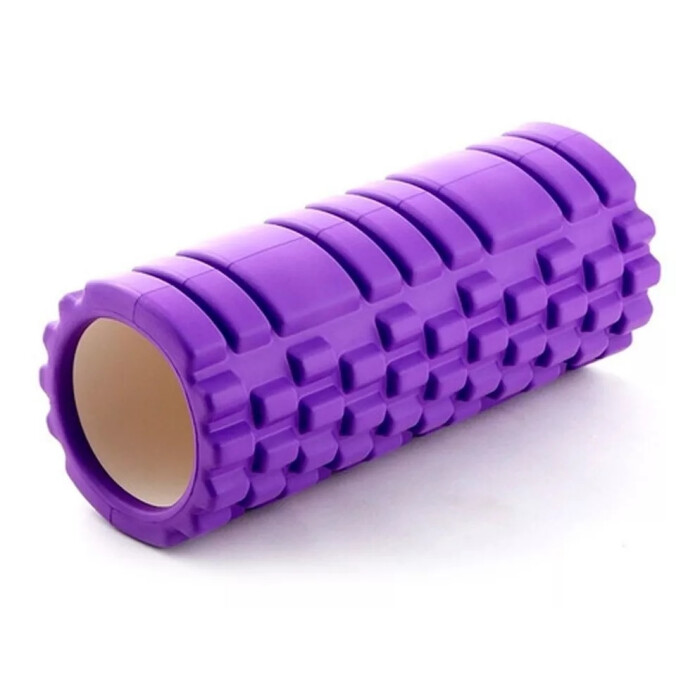(ARG-018 Rolo Rodillo texturado Pilates Yoga 14x33cm Randers Violeta