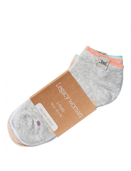 MEDIA PUNTOS PACK X 3 Gris