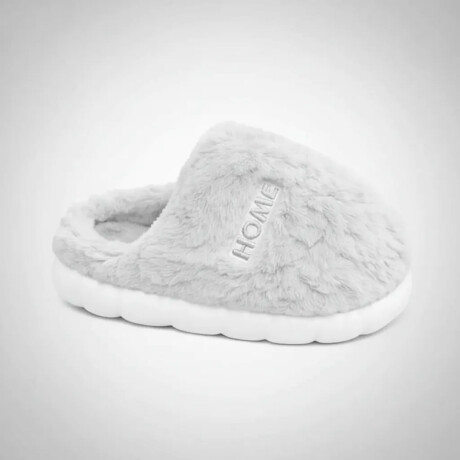 Pantufla De Felpa Peluche sintético Antideslizante Unisex Gris Claro