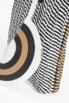 Canasto de playa pattern bicolor con estuche negro