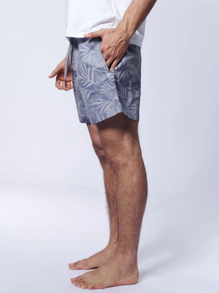 Short de baño Estampa Tropical Gris
