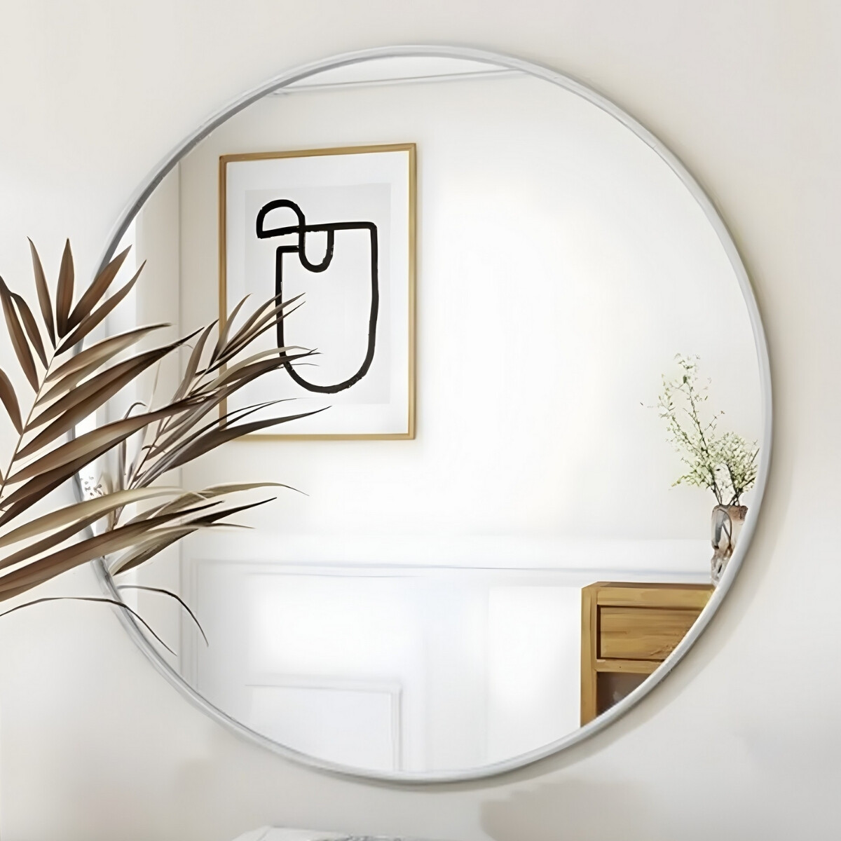 Espejo redondo D40 cm - BLANCO 