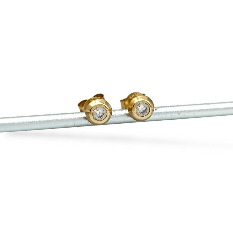 Caravanas Punto de Luz oro- Oro bajo - Zirconia - CA8061 conpiedra