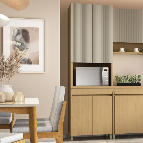 JUEGO COCINA MODULAR ARMARIO MDF SIMONE MENDES BEIGE 70 CM GAMAS DE BEIGE