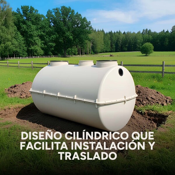 Tanque Fosa Pozo Cámara Séptica Impermeable 2500L 2.50x1 Mts Color Blanco