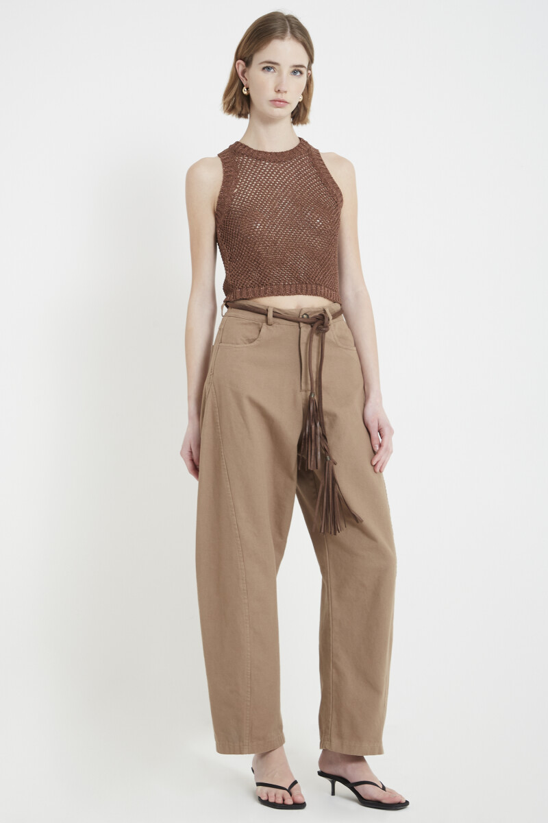 Pantalón gabardina Cafe