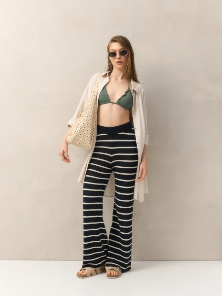 PANTALON D.CASSIN RAYADO NEGRO