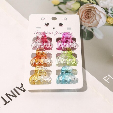 Set De Broches x6 Colores Fuertes Colores