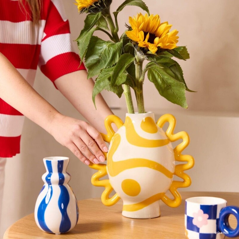 FL-CARO Florero De Cerámica Carolina Altura 15cm Que Rico - Bold&blue