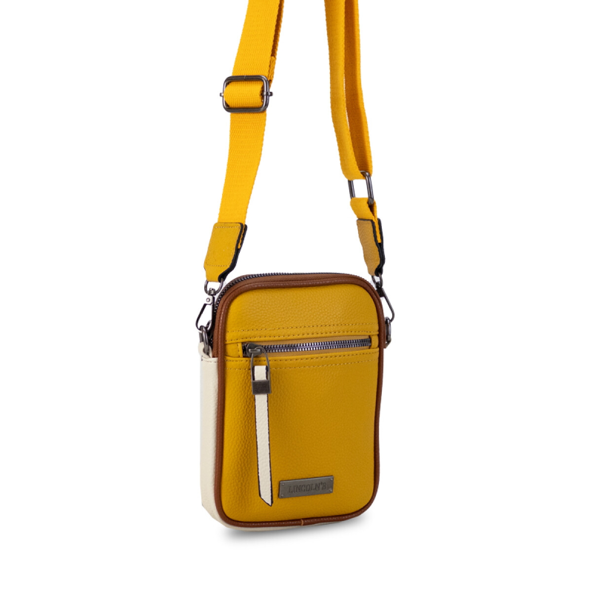 PHONEBAG / PORTA CELULAR GIONA - MOSTAZA MANTECA Y HABANO 