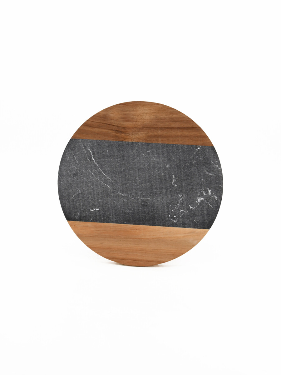 TABLA REDONDA MADERA Y RESINA - NEGRO 