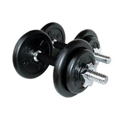 Set 2 Mancuernas + Barra 1.5m + 20 Kg Hierro Compacto 2 Discos 10kg