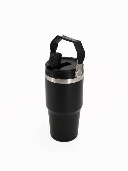 VASO TERMICO CON ASA 600ML NEGRO