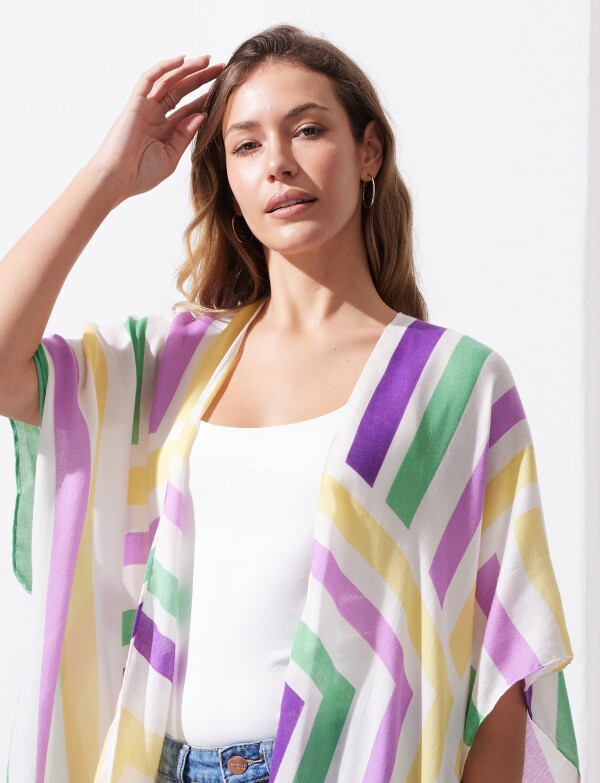 Kimono Lineas MULTI/VIOLETA