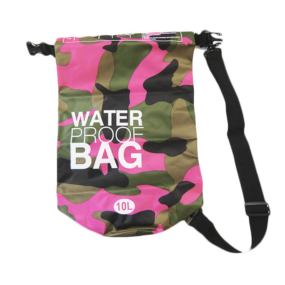 Bolso Polyester Water Proof de 10lts - VERDE/ROSA 