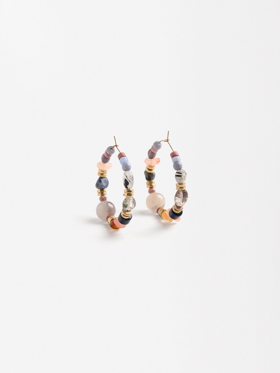 Aros Con Piedras multicolor