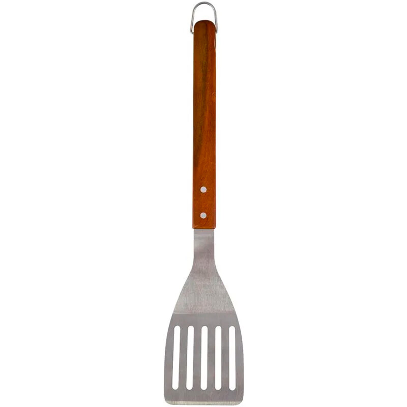 Espátula para parilla mango madera PLATEADO