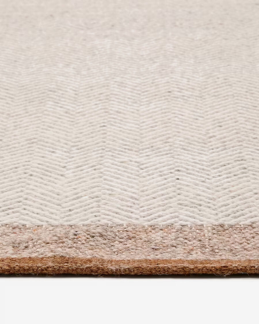 Alfombra jacquard de lana beige Nifelia, 200 x 300 cm Alfombra jacquard de lana beige Nifelia, 200 x 300 cm
