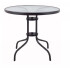 MESA REDONDA NEGRA CON VIDRIO 80 cm MESA REDONDA NEGRA CON VIDRIO 80 cm