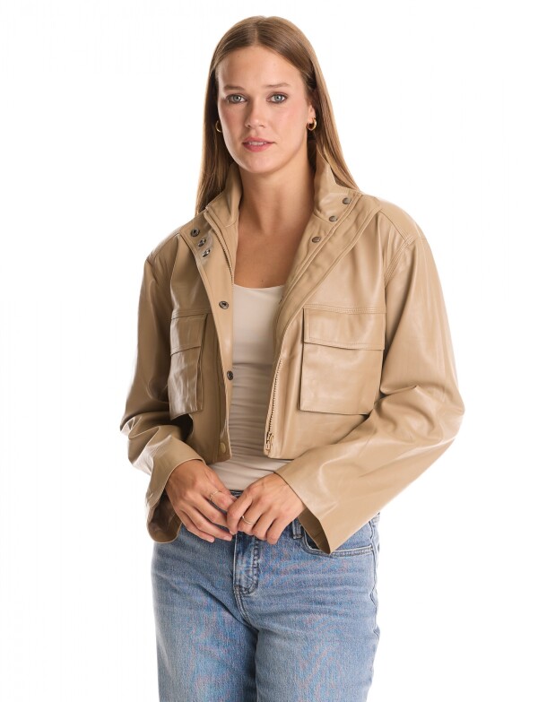Chaqueta Eco Cuero TOSTADO