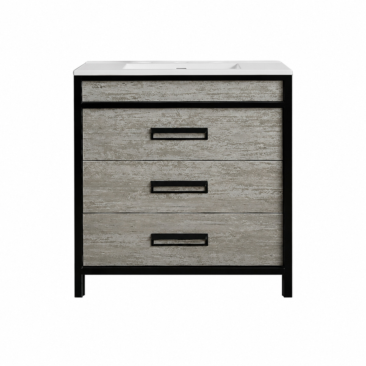 Mueble De Baño Vanity Marrón Con Bacha Blanca 