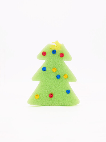 ESPONJA BAÑO ARBOL NAVIDAD VERDE