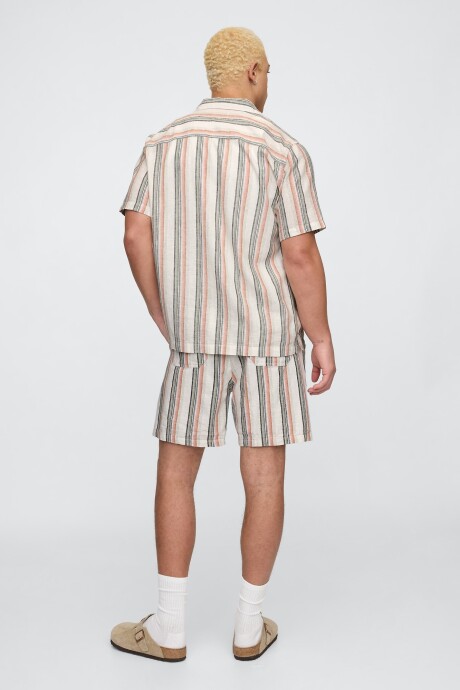 Short De Lino Easy 7Inch Hombre Multi Stripe