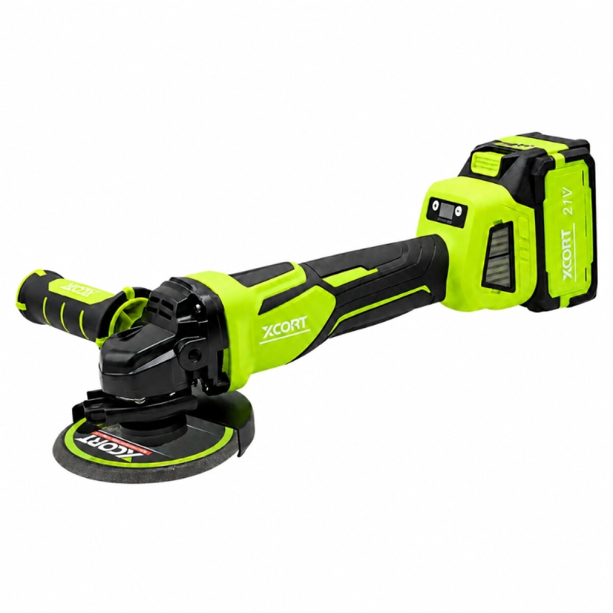 XCORT AMOLADORA ANGULAR BRUSHLESS 21V VELOCIDAD VARIBALE 115MM BATERIA &CARGADOR 