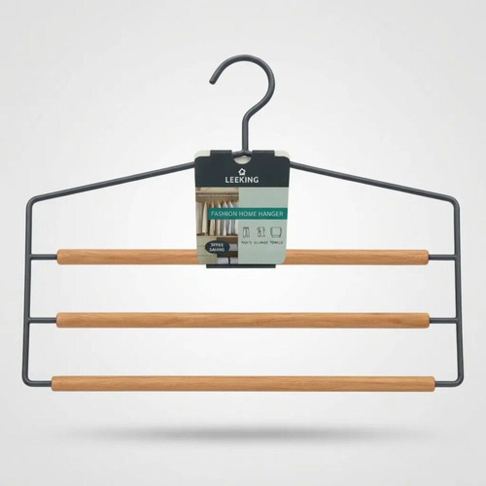 Percha de metal y madera 3 niveles Percha de metal y madera 3 niveles