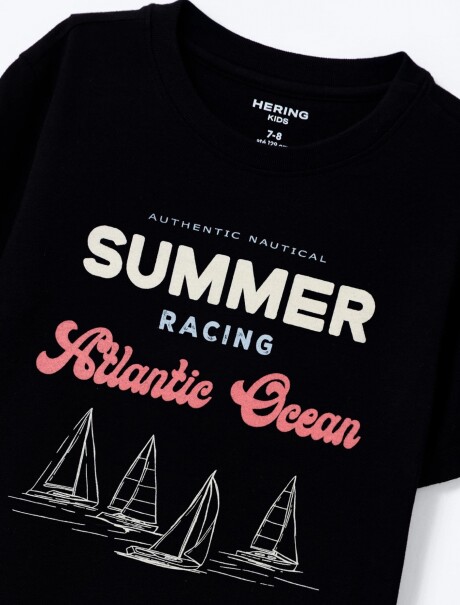 CAMISETA INFANTIL CON ESTAMPA NEGRO