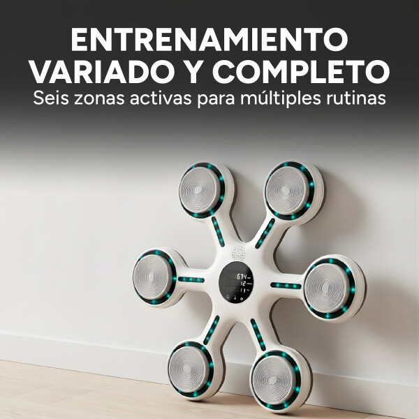 Máquina De Boxeo Bluetooth Música Luces + Guantes Entrena Color Blanco