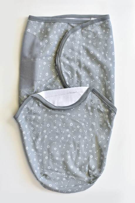 Manta envolvente para bebés Gris con estrellitas