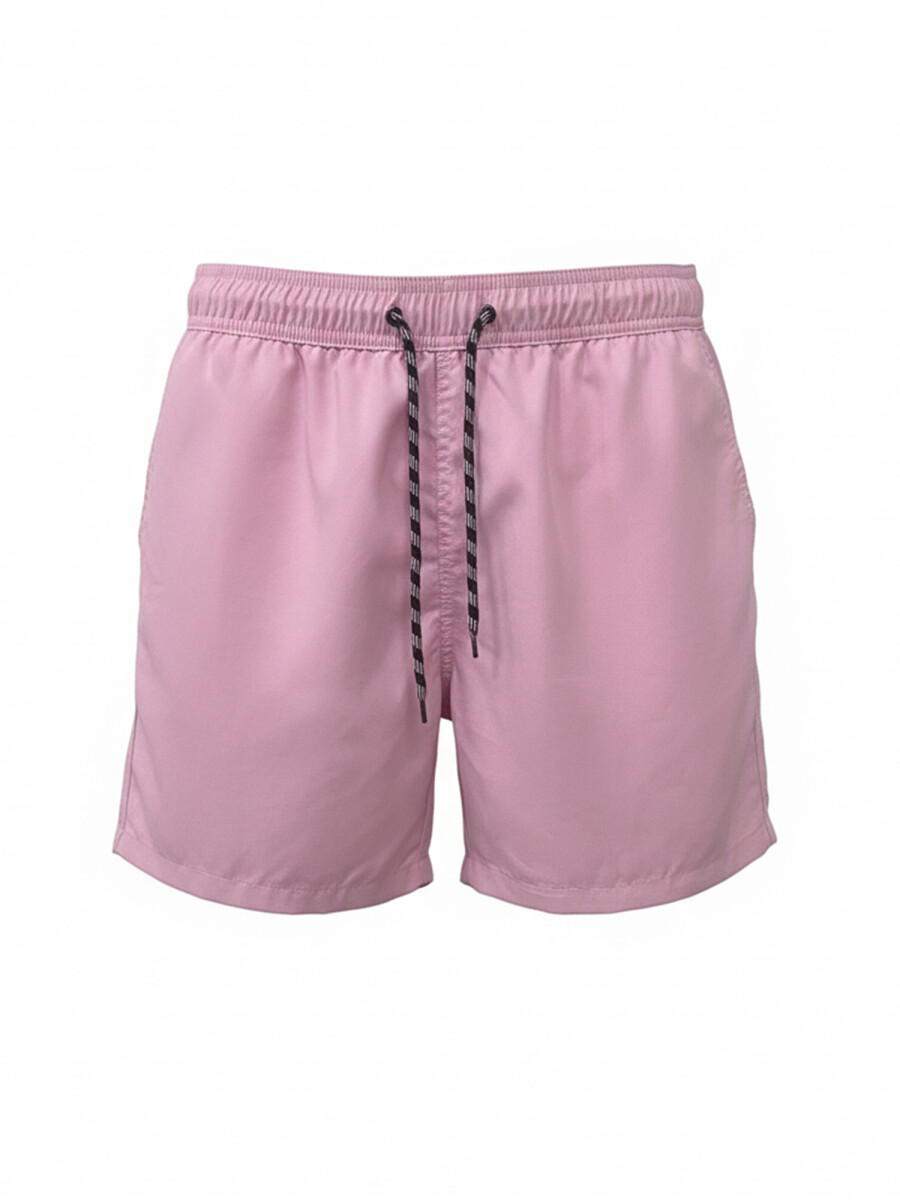 Short de baño liso - rosa 