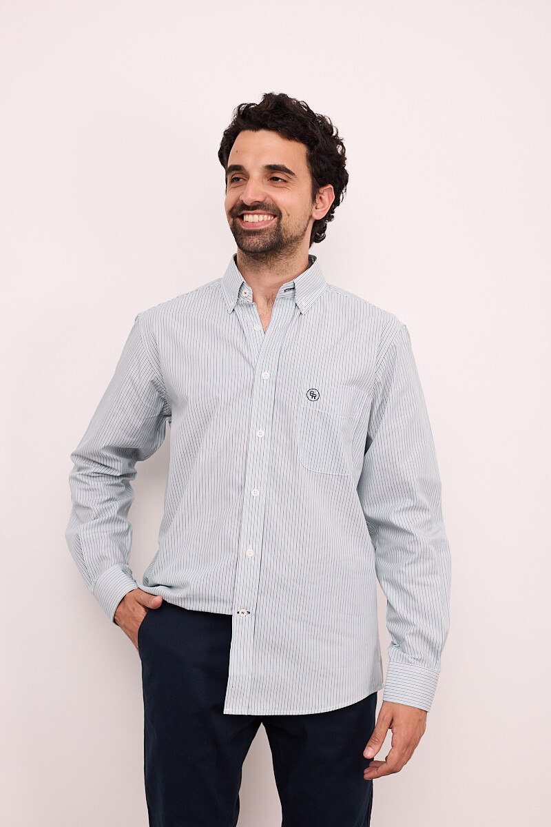 Camisa Rayada Brixton - Green Coast Stripes 