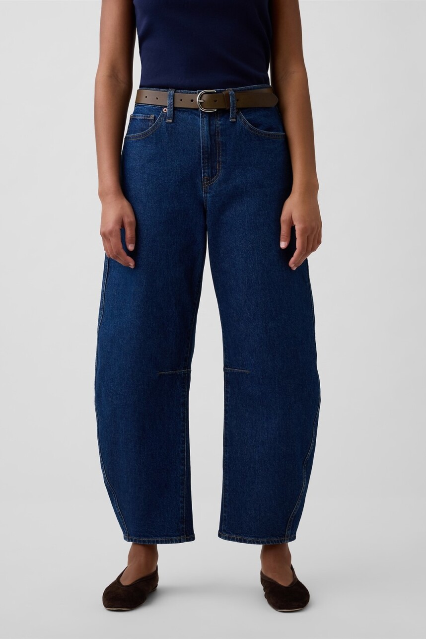 Jean Barrel Mujer Dark Wash