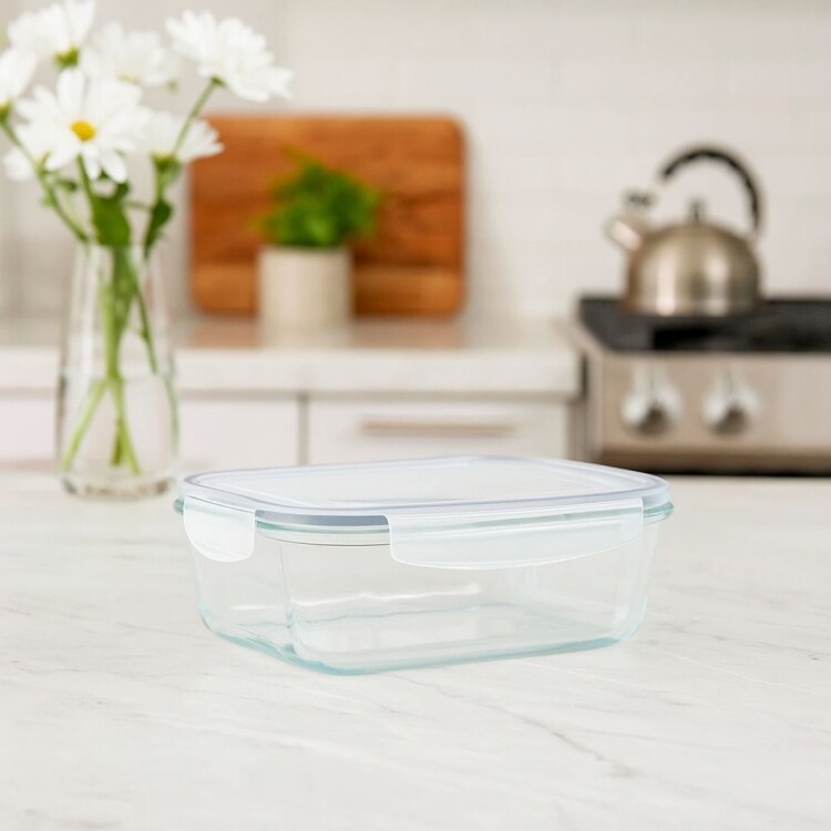 Vianda de Vidrio Hermetico rectangular 1 litro mor Vianda de Vidrio Hermetico rectangular 1 litro mor