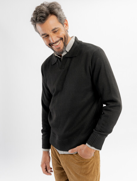 Buzo tejido cuello polo Buzo tejido cuello polo