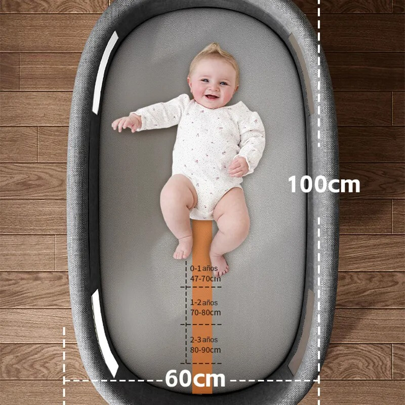 Cuna Moisés Plegable Regulable Para Bebe Gris Oscuro