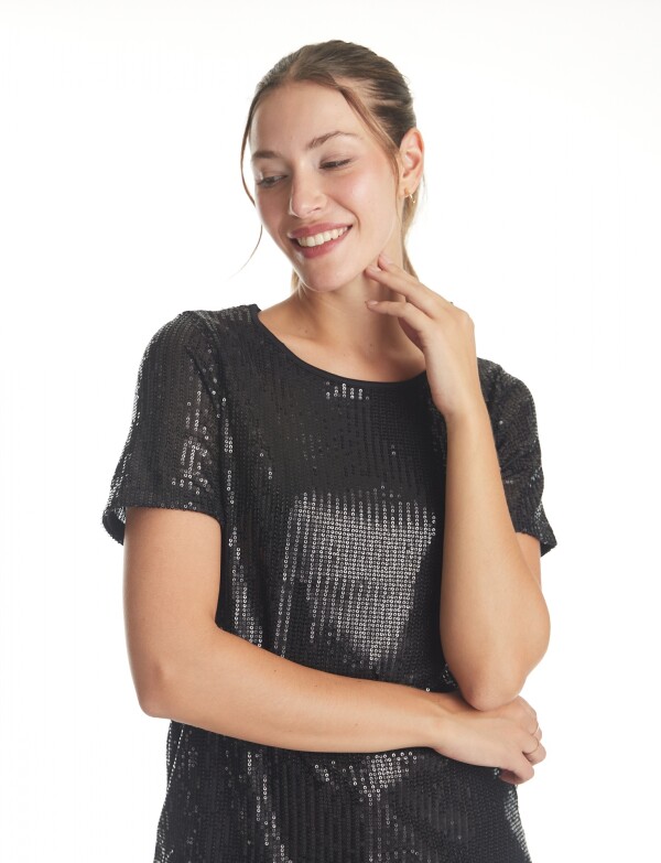 Blusa Lentejuelas NEGRO