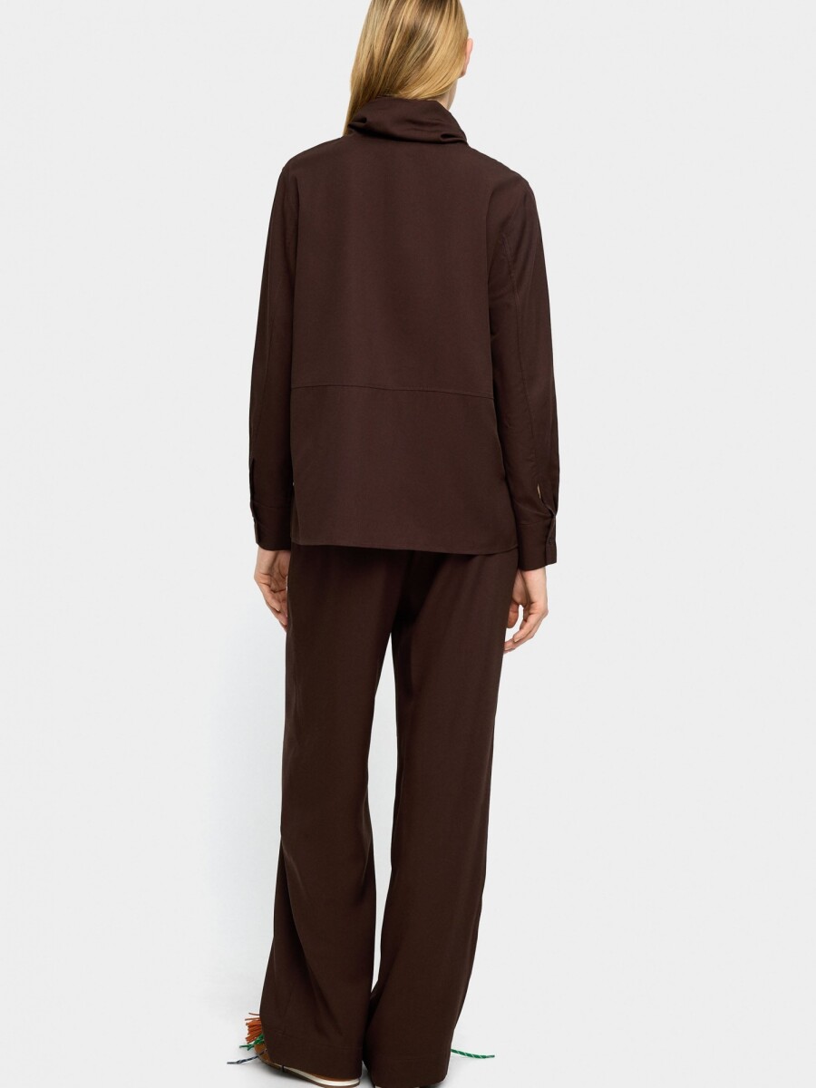 Pantalón Con Cintura Elástica Y Bolsillos marron