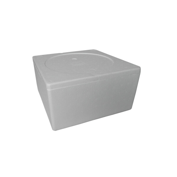 CAJA DE ESPUMA TORTA 26X26 CM. 8 LTS. BLANCO