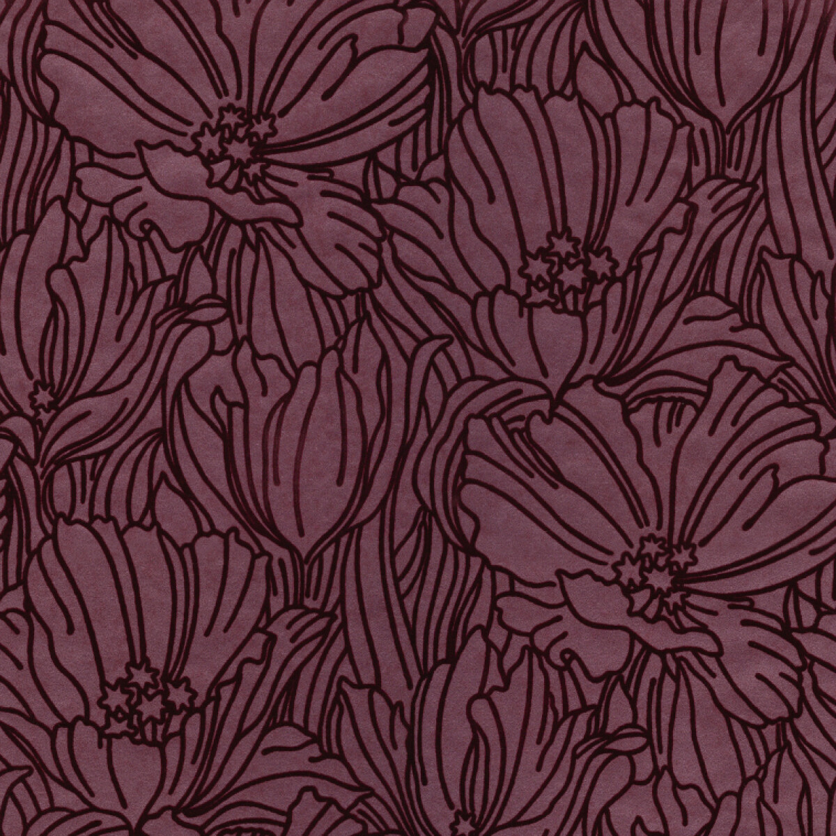 COLECCIÓN REVIVAL - SELWYN FLOCK BURGUNDY FLORAL - 