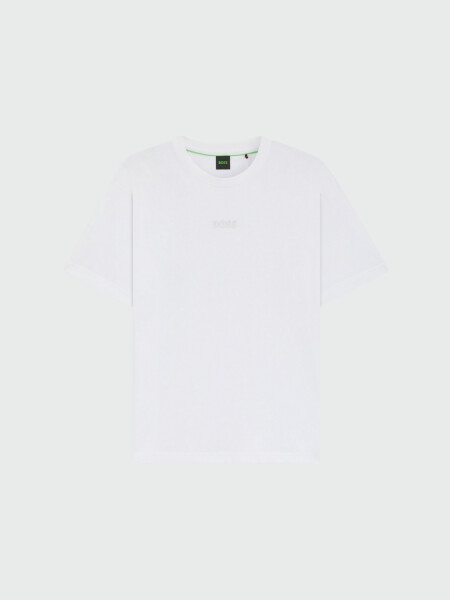 BOSS - Remera de Punto con Logo Blanco