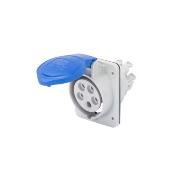Tomacorriente de embutir industrial 3P+T 16A 9HS 220V azul IP44 GG2206FH