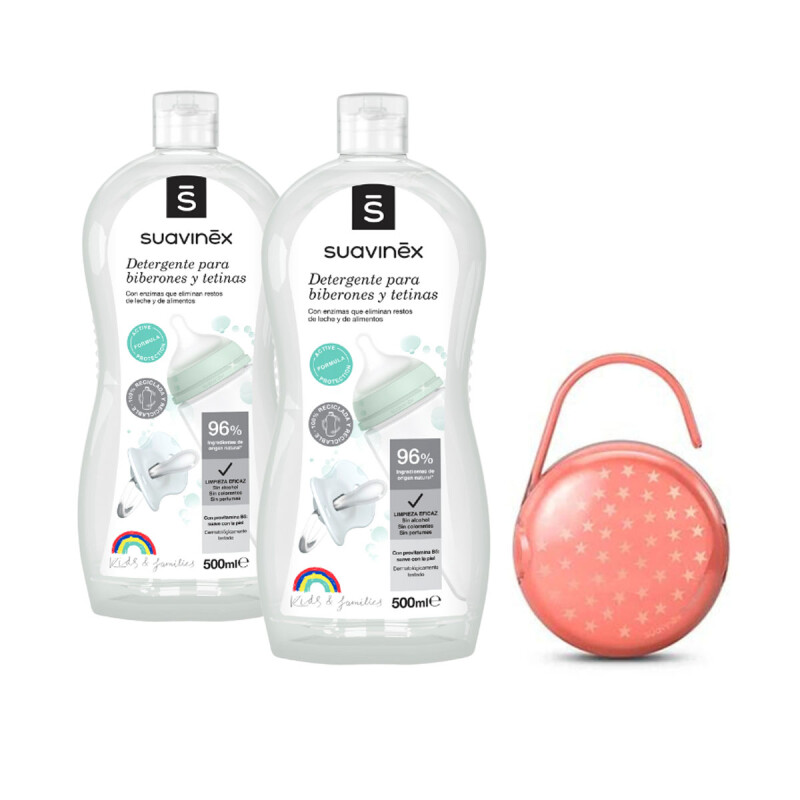 Pack 2 Detergentes + Regalo Porta chupete Suavinex Portachupete Melón