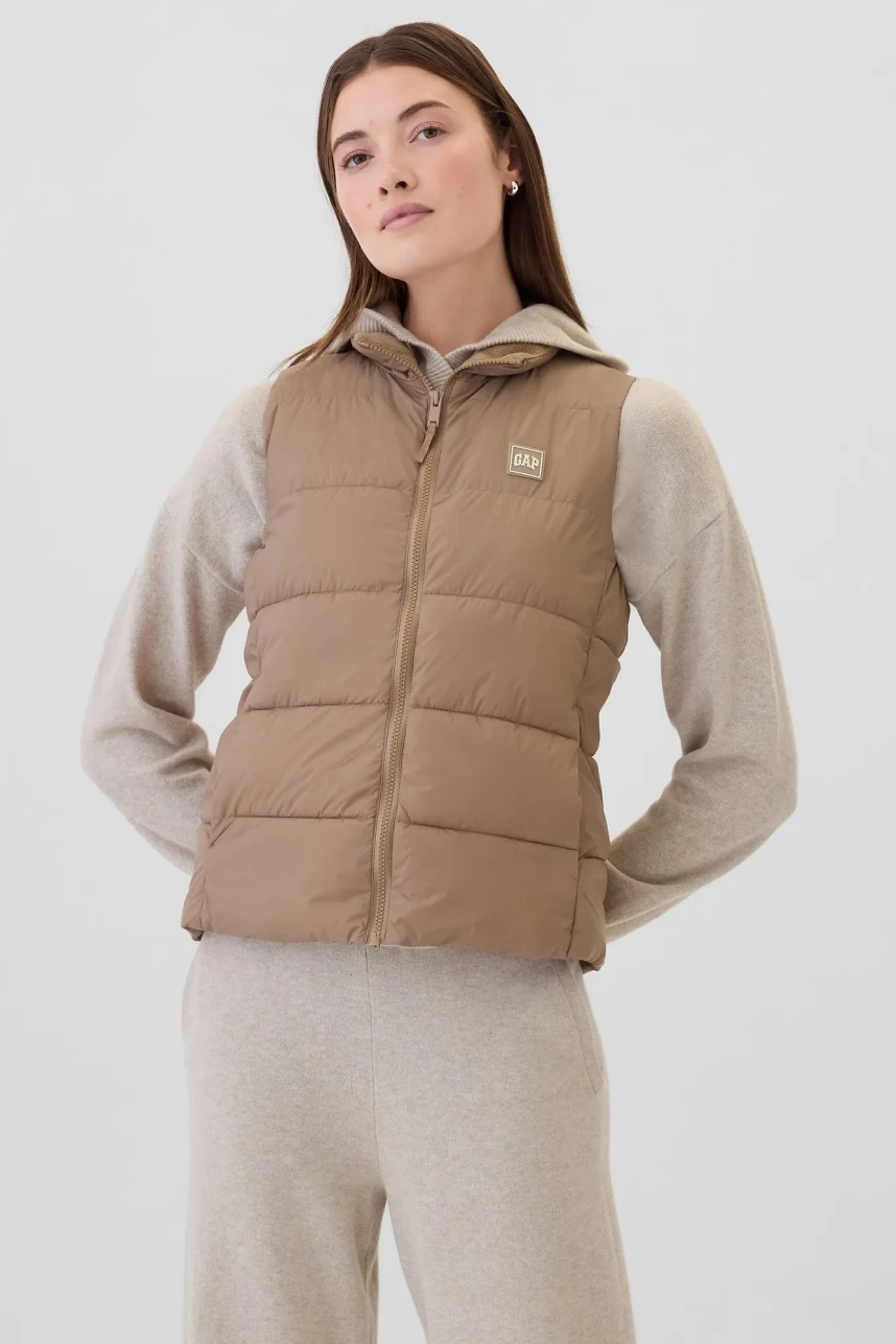 Chaleco Logo Gap Mujer Warm Golden Brown 701
