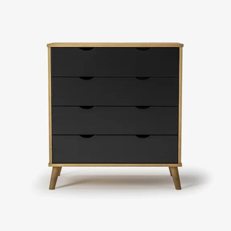 Cómoda Cajonera en madera maciza con patas - 4 cajones MADERA - PRETO