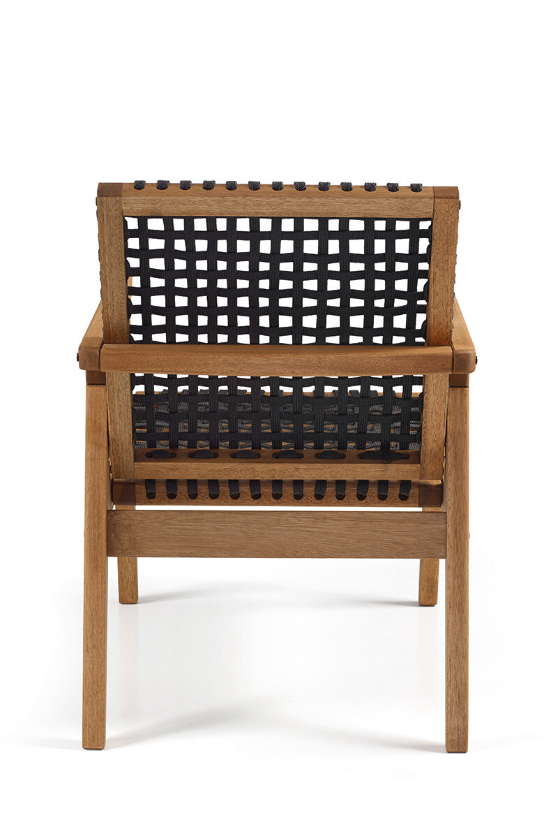 TRACO POLTRONA POLTRONA TRACO CUERDA NEGRA 58x72x83CM JATOBA