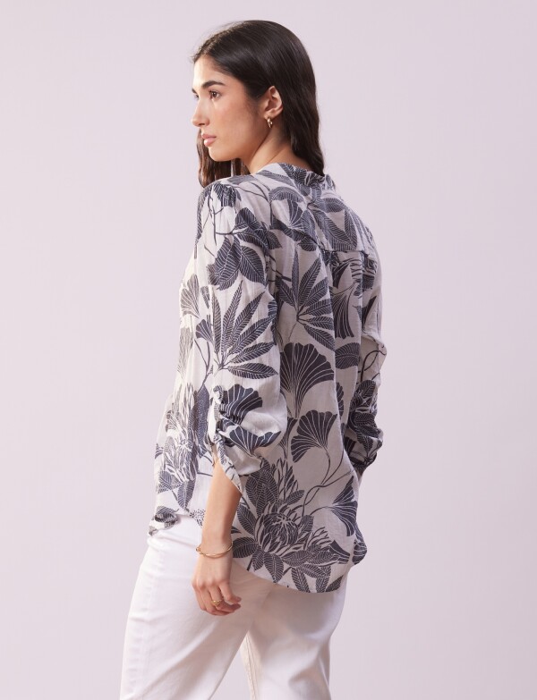 Blusa Gasa Print MULTI/GRIS